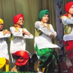 Students of St Soldier Public School perform bhangra during a cultural programme in Jalandhar