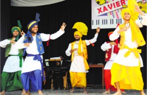 Students of St Xavier School Bathinda perform bhangra