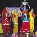 Students perform giddha during Youth Theatre Festival at Virsa Vihar in Amritsar