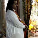Temple priest looking at ongoing celebrations during Rama Navami Festival