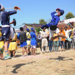 Two Nihangs perform Gatka at the Hola Mohalla festival in Anandpur Sahib on March 13, 2017