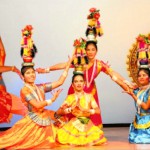 Visually challenged girls dance during All-India dance competition at Tagore Theatre in Chandigarh