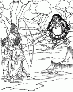 Young Rama Destroys the Demoness Tataka