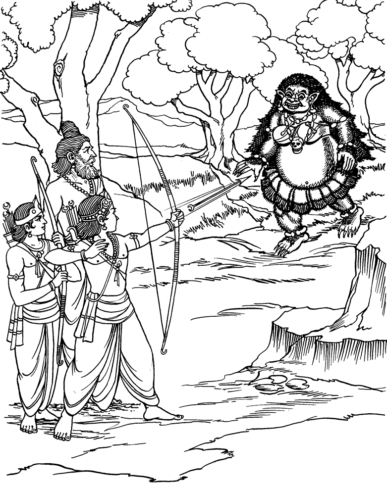 Young Rama Destroys the Demoness Tataka