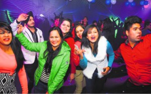 Youngsters dancing at a New Year Party in Ludhiana