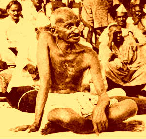 Mahatma Gandhi at Meeting