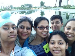 A family group selfie at Fateh Burj, Mohali