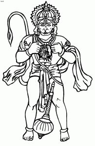 Anjaneya Kumar Veer Hanuman Coloring Page