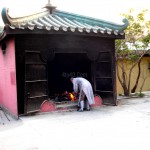 Burnt offerings at Buddhist temple