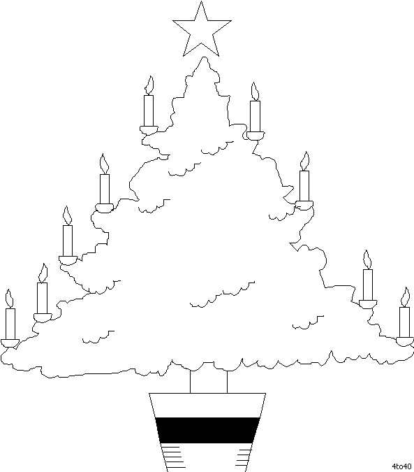Christmas Tree Outline With Candle Lights