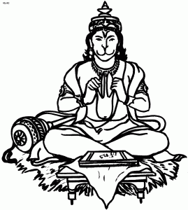 Kesarinandan Hanuman Coloring Page