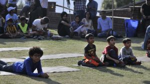 Kids among the audience at the Kasauli Rhythm and Blues music festival in Himachal Pradesh on Saturday, April 15.