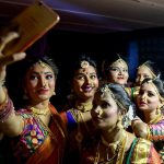 Lavani dancers take a selfie after the show