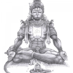 Meditating Hanuman