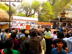 Nihangs displaying gatka skills at Surajkund Crafts Mela