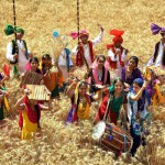 People perform Bhangra and Gidda on the occassion of Baisakhi