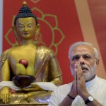 Prime Minister Narendra Modi pays obeisance to a statue of Lord Buddha at the 'International Buddha Poornima Diwas Celebrations 2015’ in New Delhi on May 3, 2015