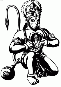 Sankatmochan Hanuman Coloring Page