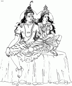 Shiv Parvati Coloring Page