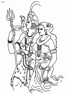 Shiva Parvati Coloring Page