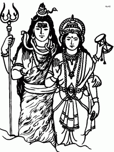 Shiva and Parvati Coloring Page