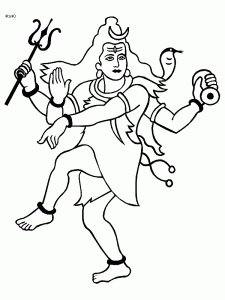 Shiva tandava dance coloring page