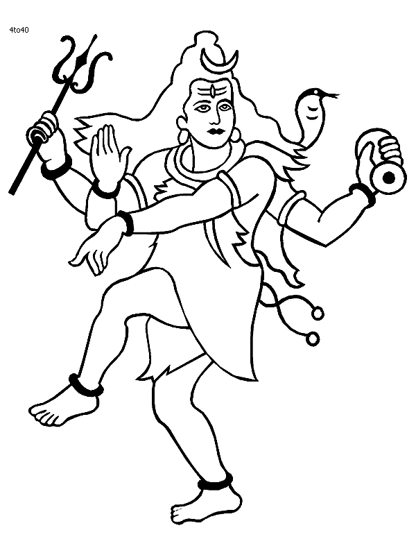Shiva tandava dance coloring page