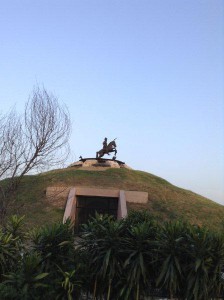 Statue of a Sikh warrior at Fateh Burj Landran Mohali Near Kharar, Punjab