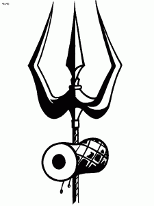Trishul and Damaru coloring page