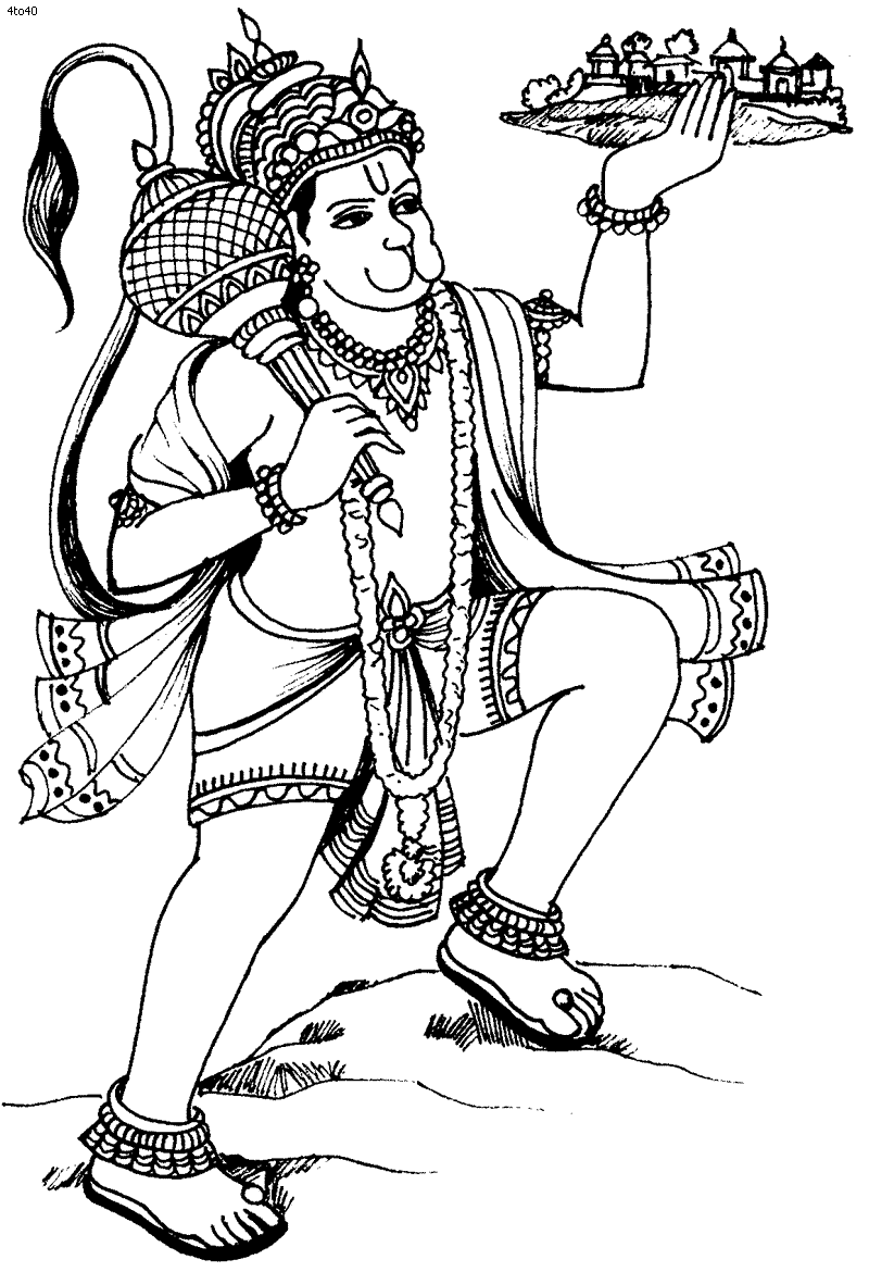 Veer Hanuman Coloring Page