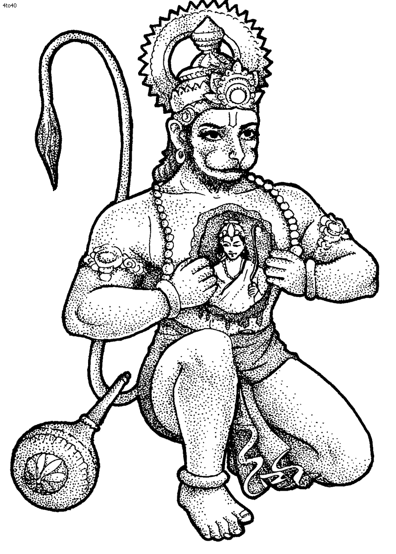 Veer Hanuman Ji Coloring Page