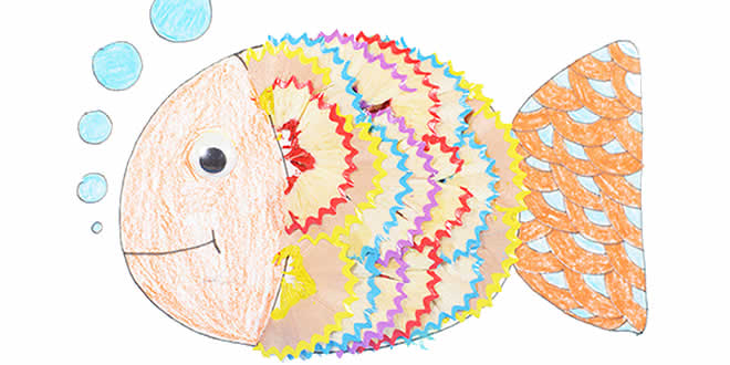 Pencil Shavings Fish: Step By Step