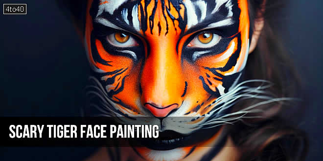 Scary Tiger Face Painting: Step By Step Face Painting Ideas for Children
