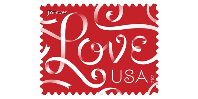 Valentines Day love stamp