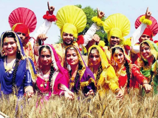Youth dressed in festive attire for Baisakhi celebrations Newar Jalandhar