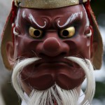 A man wearing a mask of a Tengu or Japanese long-nosed goblin, attends a ritual for the Kanda festival at the Kanda-Myojin shrine in Tokyo on May 9, 2015.