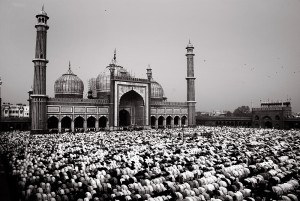 The Masjid-i Jahān-Numā, commonly known as the Jama Masjid of Delhi, is one of the largest mosques in India. It was built by Mughal Emperor Shah Jahan between 1644 and 1656 at a cost of 1 million rupees, and was inaugurated by an Imam from Bukhara, present-day Uzbekistan.
