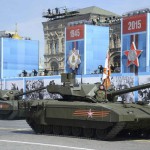Russian T-14 tank with the Armata Universal Combat Platform drives during the Victory Day parade at Red Square in Moscow, Russia, on May 9, 2015.