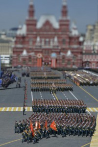 Russian servicemen march during the Victory Day parade at Red Square in Moscow, Russia, May 9, 2015.