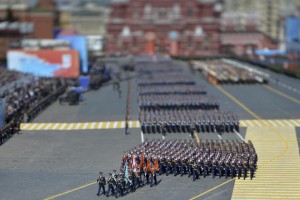 Russian servicemen march during the Victory Day parade at Red Square in Moscow, Russia, May 9, 2015.