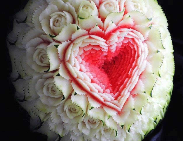Watermelon Carving Heart