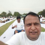 Devender jain, Ish Kumar and others celebrating International Day of Yoga at Rohini Sports Complex, Sector 14, New Delhi 85