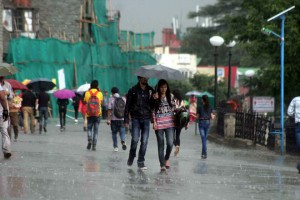 Heavy rains pelt Shimla on June 14, 2015