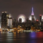 Fireworks light up the New York City skyline during 39th annual Macy's 4th of July fireworks for Independence Day as seen from Weehawken, New Jersey on July 4, 2015.