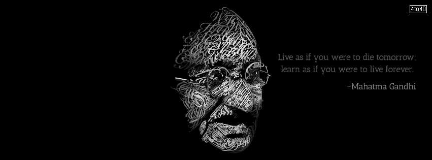Mahatma Gandhi Facebook cover with Quotes