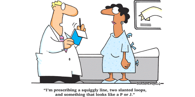 डॉक्टर की लिखाई पर हास्य कहानी