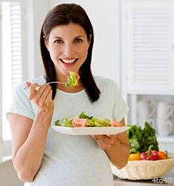 Pregnant Woman Eating Food
