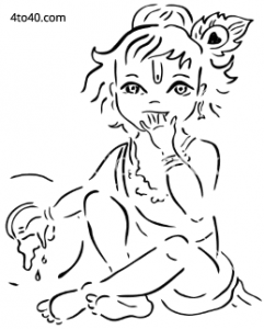 Bal Krishna coloring page