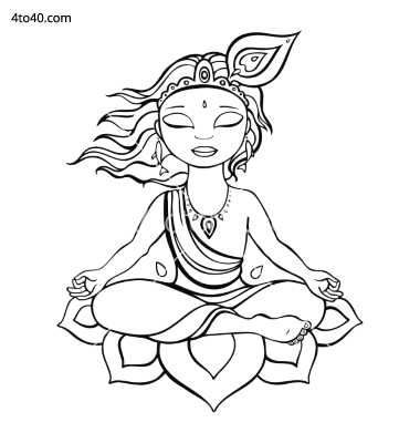 Bal Krishna meditating