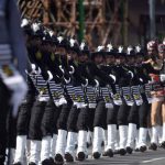 Policewomen take part in a rehearsal for Independence Day celebrations in Chennai on August 12, 2016, ahead of Independence Day on August 15